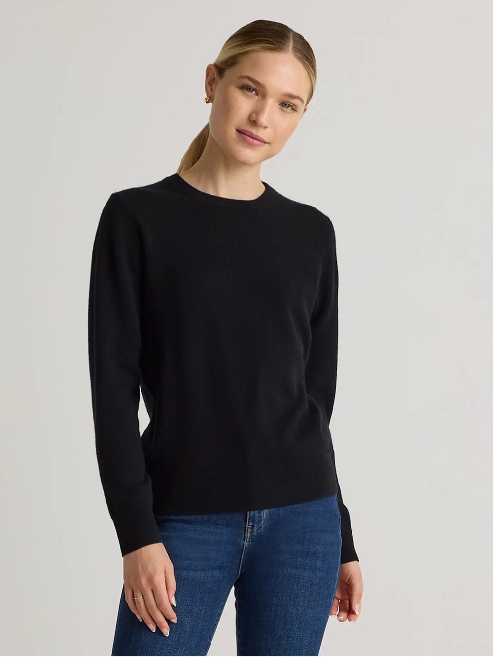 Quince 100% Mongolian Cashmere Sweater Size X-Large Women Crewneck Black NEW
